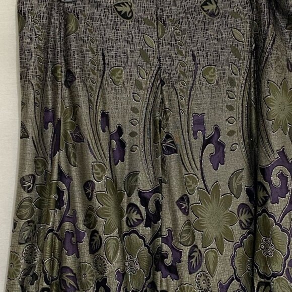 W-76 SOLD To Polly Zashi Gray Purple & Green Lace Trim  Maxi Skirt Size XL - Picture 11 of 14